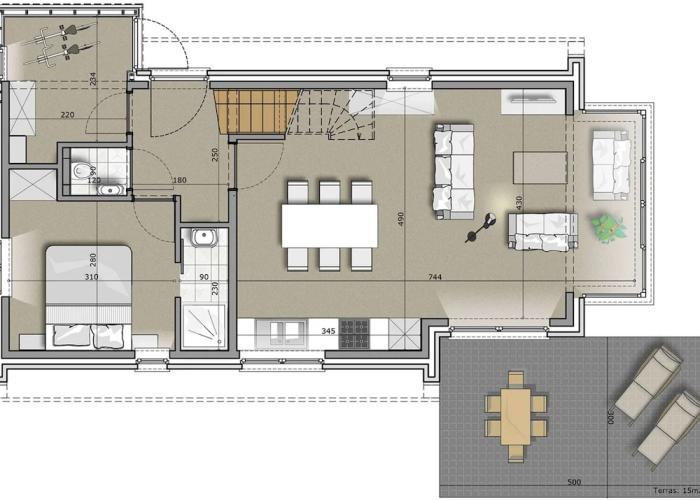 Villa, two Bathrooms and a Washing Machine, Near Ostend