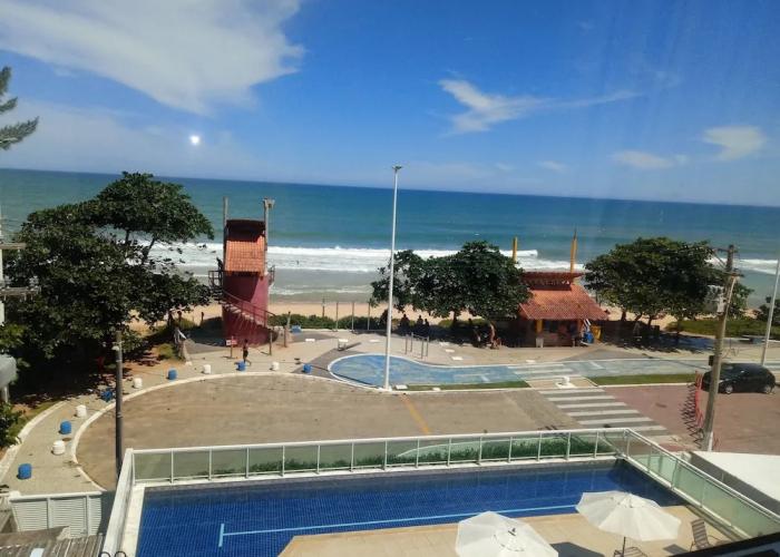 Flat pé na areia com vista internet e ar