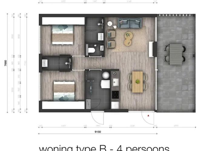 Detached Luxurious Lodge With Washingmachine, Near the Beach