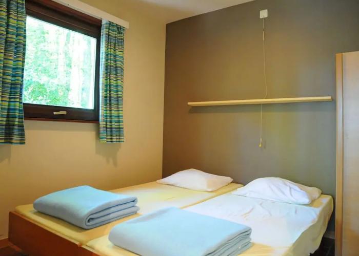 Wooden Chalet With Stove and Microwave Located in the Forest