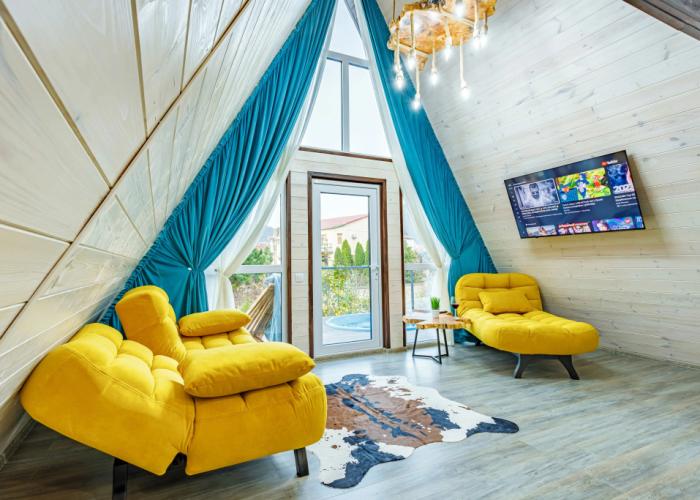 Dizaynerskiy relax A-Frame Private house