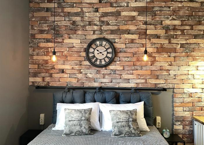 With Clock in Loft Style Apartment