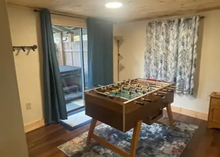 King Bed Fireplace Hot Tub Foos Ball