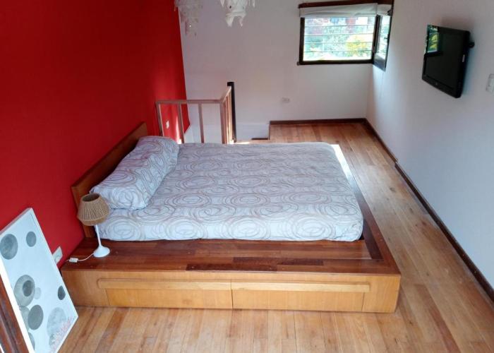 casita moderna frente al bosque