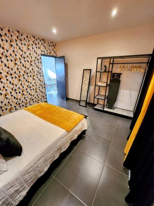 Modern sunshine yellow apartment with nature views