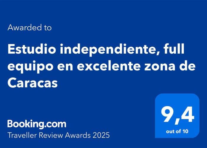 Estudio independiente, full equipo en excelente zona de Caracas