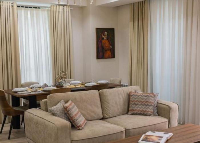 Stylish 1 Bedroom Apartment with Large Private Terrace and Rudaki Park Views in Central Dushanbe
