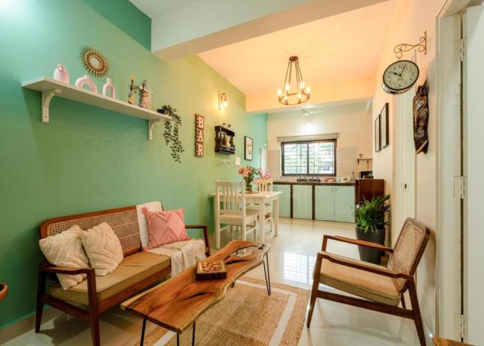Sage Blush Cozy2BHK in Siolim by Lazy Daze Stays