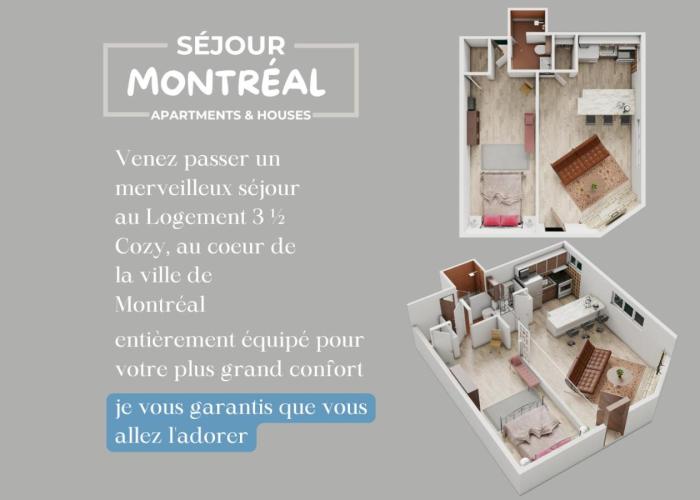 Logement 1 pièce Cozy - Parfait pour Courts Séjours