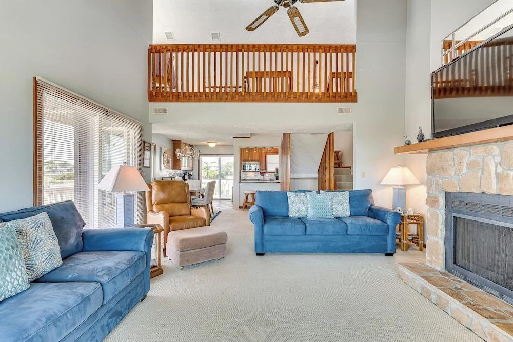 Deck & View: Oceanfront Oasis in Oak Island!