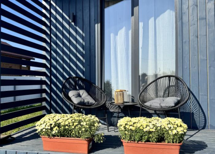 Uyutny dom v stile barnkhaus, s saunoy, nedaleko ot reki Private house
